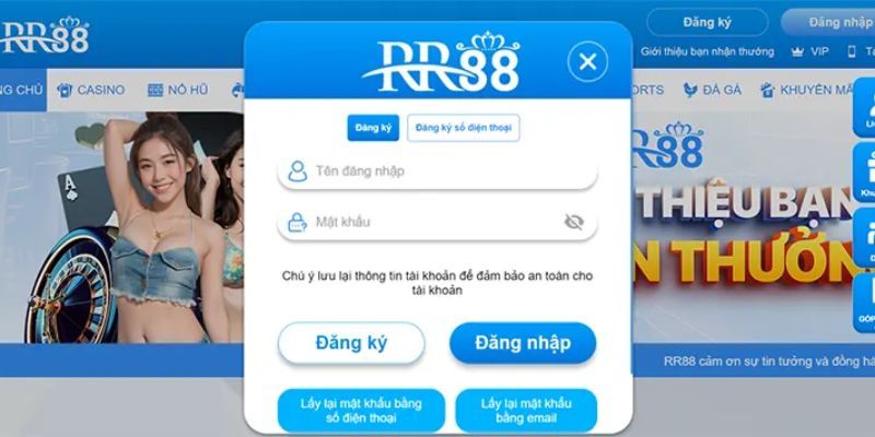 Các bước đăng ký tại RR88